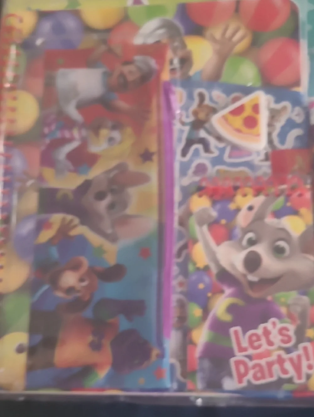 Chuck E. Cheese's Stationary Set And Socks